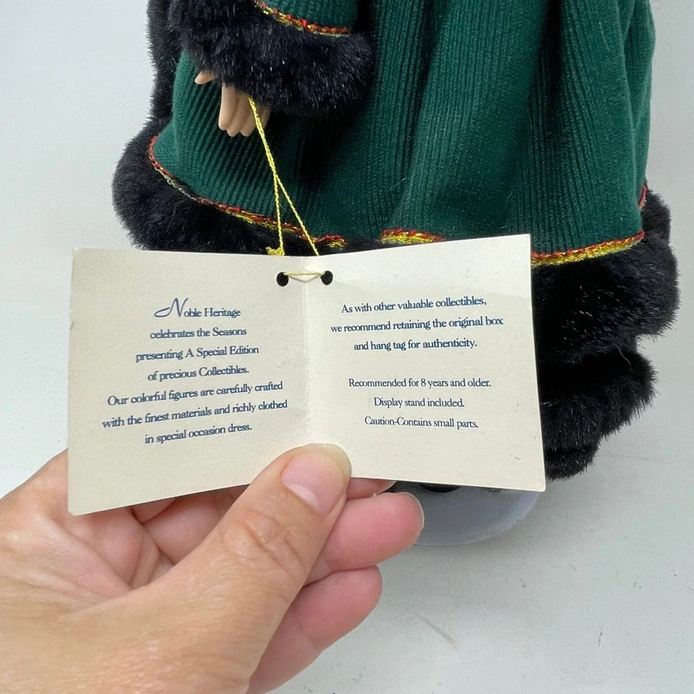 Noble Heritage Collection 1996 Porcelain Doll Green Corduroy Faux Fur Winter